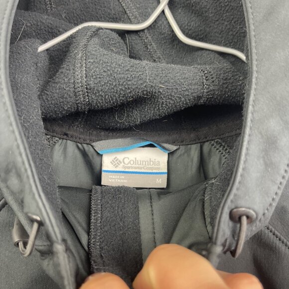 Columbia Omni Shield Softshell Jacket Wom M Black Full Zip Hooded Hike Read* - Picture 7 of 16